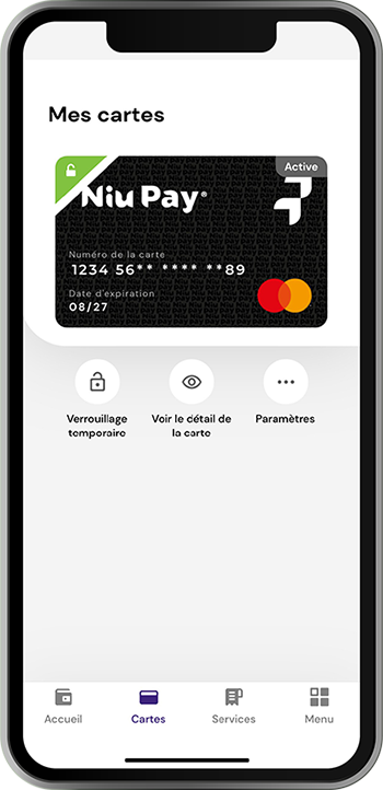 La carte NiuPay-Mastercard